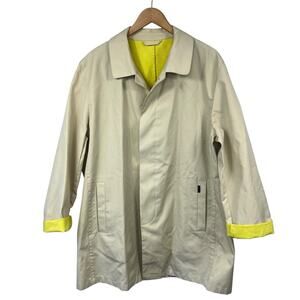 Aquascutum Tan Beige Button Up Trench Coat Size L Water Resistant